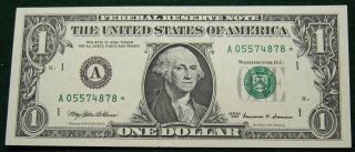 1999 One Dollar Federal Reserve Star Note Grading Gem Cu Boston 4878 Pm8 photo
