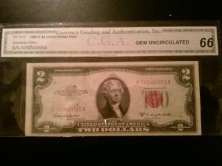 1953 C $2 United States Note Gem Uncirculated 66 photo