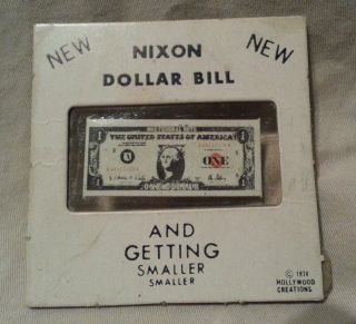 Political Humor 1974 Hollywood Creations President Richard Nixon Dollar Bill photo