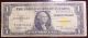 1935 A North African Silver Certificate One Dollar.  Yellow Seal.  Rare Wow Small Size Notes photo 2