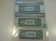 Three $1.  00 Uncirculated Silver Certificates - 1 Pcgs 1935b - 1 Pmg 1935f - 1 Pmg 1957 Small Size Notes photo 1