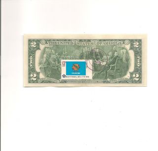 1976 $2 Frn Chicago Fdi Taylor Mi Postmark 4/13 /76 Oklahoma Stamp photo