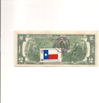 1976 $2 Frn Chicago Fdi Taylor Mi Postmark 4/13 /76 Texas Stamp photo