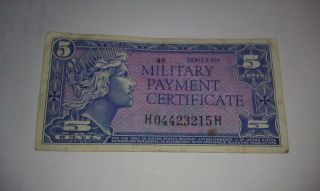 Series 611 5 - Cent Military Payment Certificate photo