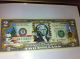 Colorized Peanuts Christmas Charlie Brown & Snoopy Legal Tender U.  S.  $2 Bill Small Size Notes photo 1