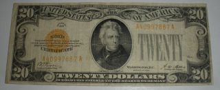 1928 $20 Twenty Gold Certificate Currency Note photo