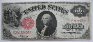 $1 Series 1917 One Dollar United States Note Red Seal photo
