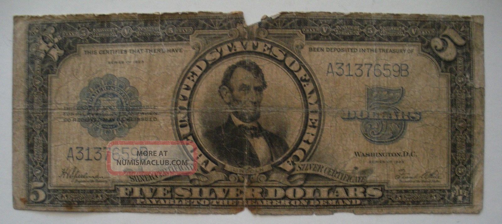 1923 $5 Porthole Large Size Series Silver Certificate Rare Note Large Size Notes photo