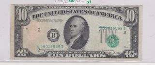 $10 Currency Error 1950 C Misaligned Overprint photo
