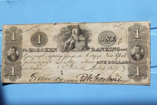 Hoboken Banking & Grazing Company $1 Obsolete Jersey Apr 3,  1827 Vf. photo
