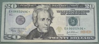 2004 $20 Dollar Federal Reserve Star Note Grading Au Boston 2496 photo