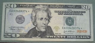 2004 $20 Dollar Federal Reserve Star Note Grading Xf Boston 8374 photo