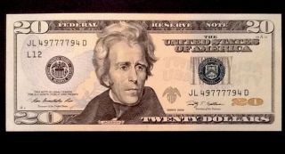 $20 Bill,  Federal Reserve Note,  Serial 49777794,  2009 Series photo