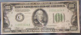 Series 1934 $100 Frn C District Philadelphia,  Pa Rare photo