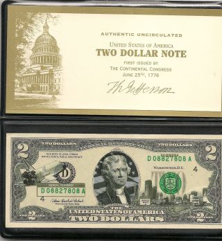 2003a $2 Special Edition Collectors State Note State Of Florida D08827808a photo