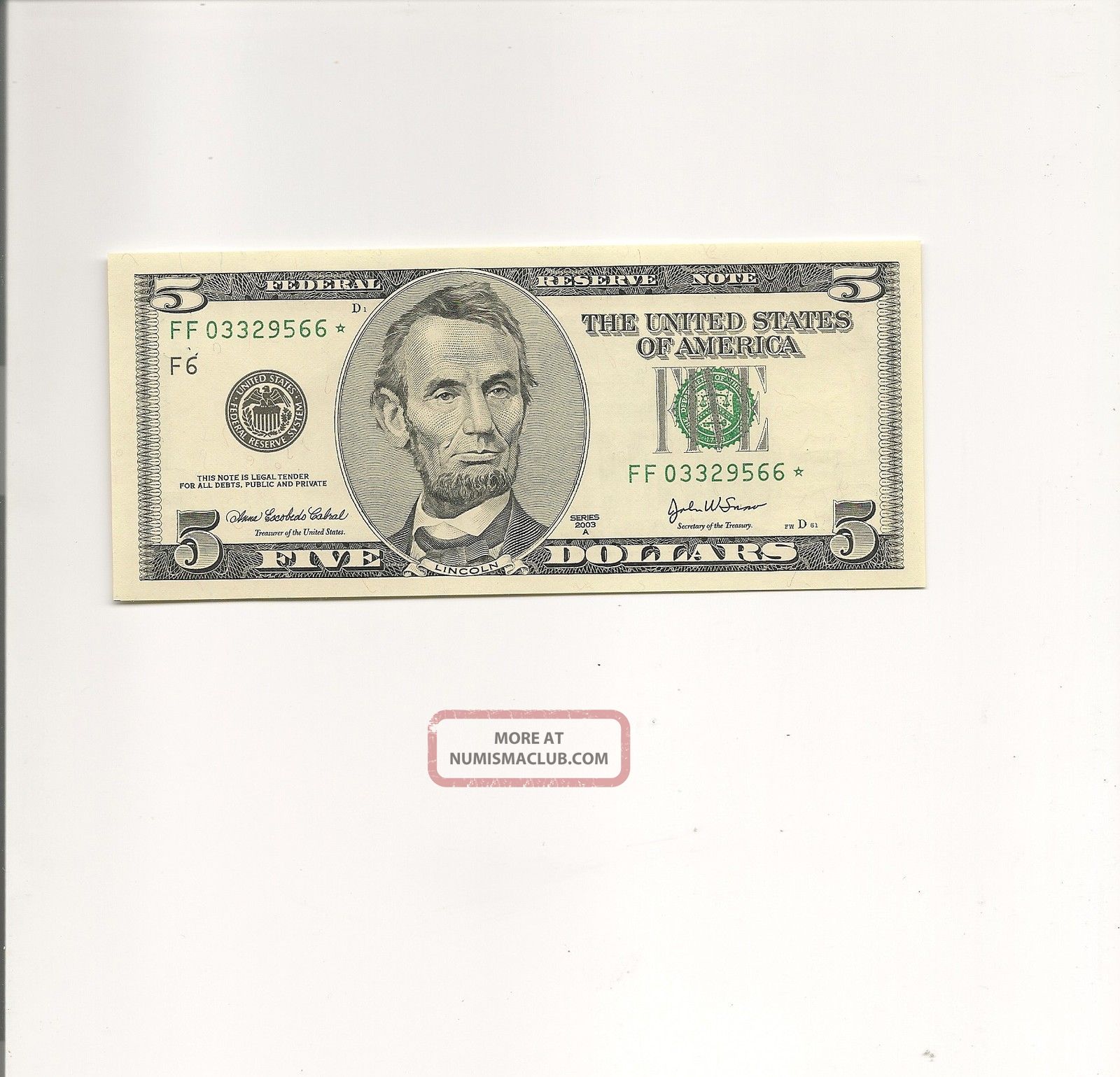 2003a $5 Star Atlanta F Frn Ff03329566 Gem Unc Small Size Notes photo