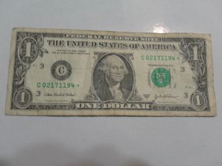 2003 A One Dollar Federal Reserve Note Star Green Seal photo