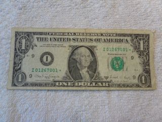 1988 A U.  S One Dollar Star Federal.  Reserve Note Green Seal Minneapolis photo