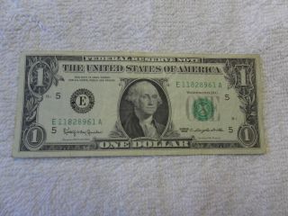 1963 U.  S.  One Dollar Federal Reserve Note Green Seal photo