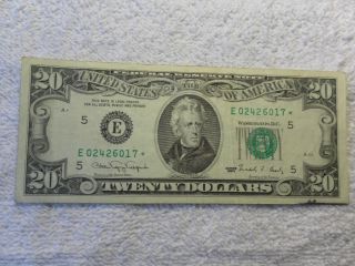 1990 U.  S.  Star Twenty Dollars Federal Reserve Note Green Seal photo