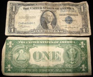 1$ Silver Certificate 1935 A Front Separated From Back Well - Circulated photo