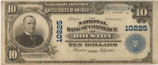 Fr.  628 1902 $10 National Bank Of Commerce Of Houston Charter 10225 photo