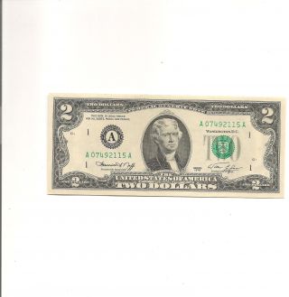 1976 $2 Frn Boston A Note,  Low Sn A07492115a photo
