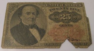 25 Cents 1874 U.  S.  Fractional Currency Robert Walker Paper Money photo