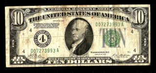 1928 Federal Reserve Redeemable In Gold Ten Dollar Note photo