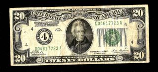 1928 Federal Reserve Redeemable In Gold Twenty Dollar Note photo