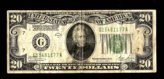 1928 B Federal Reserve Redeemable In Gold Twenty Dollar Note photo