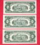 3 Consecutive 1963 $2 Dollar Red Seal Uncirculated More Currency 4 Xe Small Size Notes photo 2
