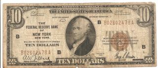 1929 Federal Reserve Bank Of York $10 (s11) photo