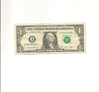 2009 $1 Frn Boston A Star Note Sn A04606488 Circulated photo
