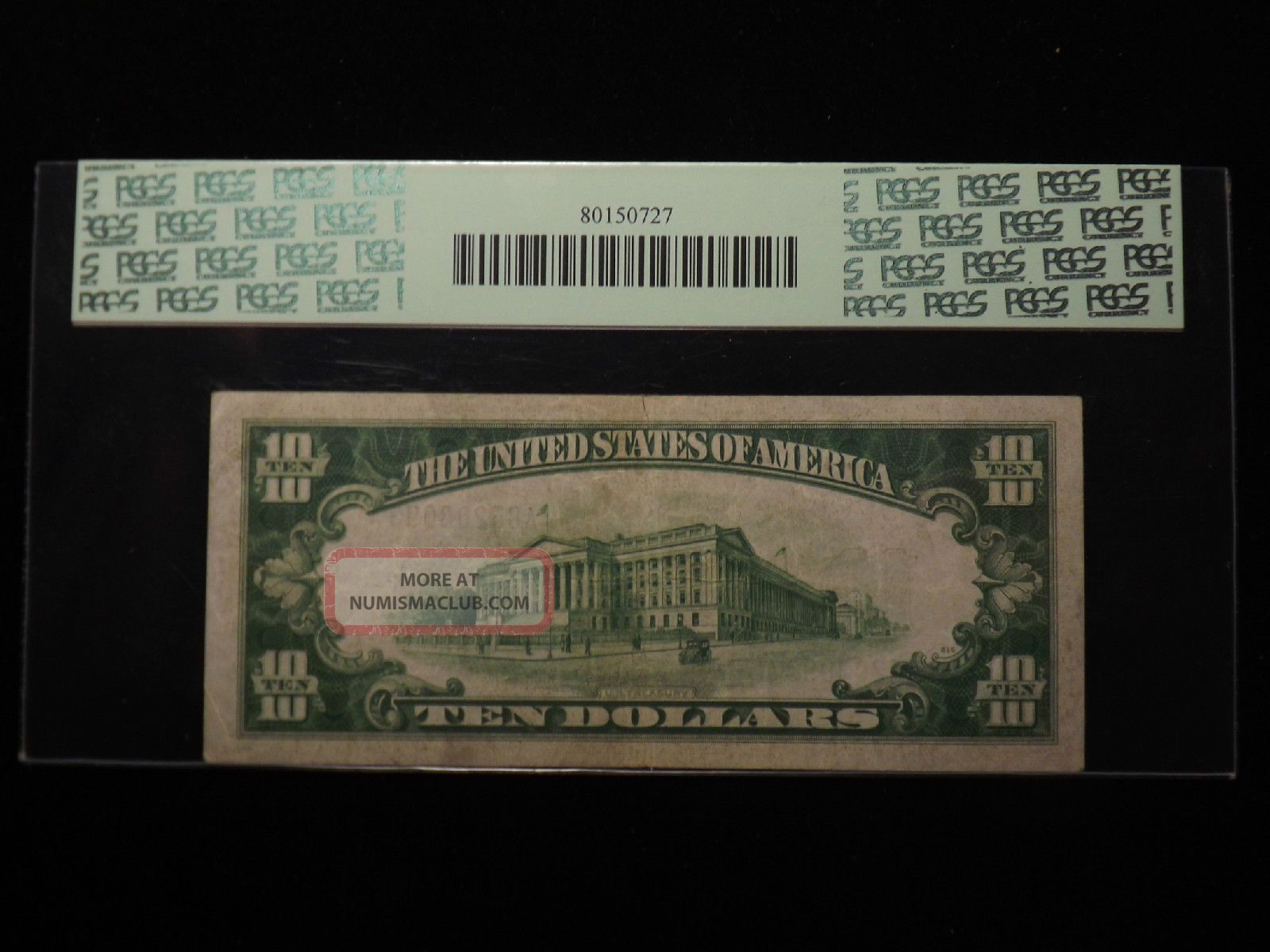 1934 A $10 Ten Dollar Silver Certificate Certified Pcgs Vf 25