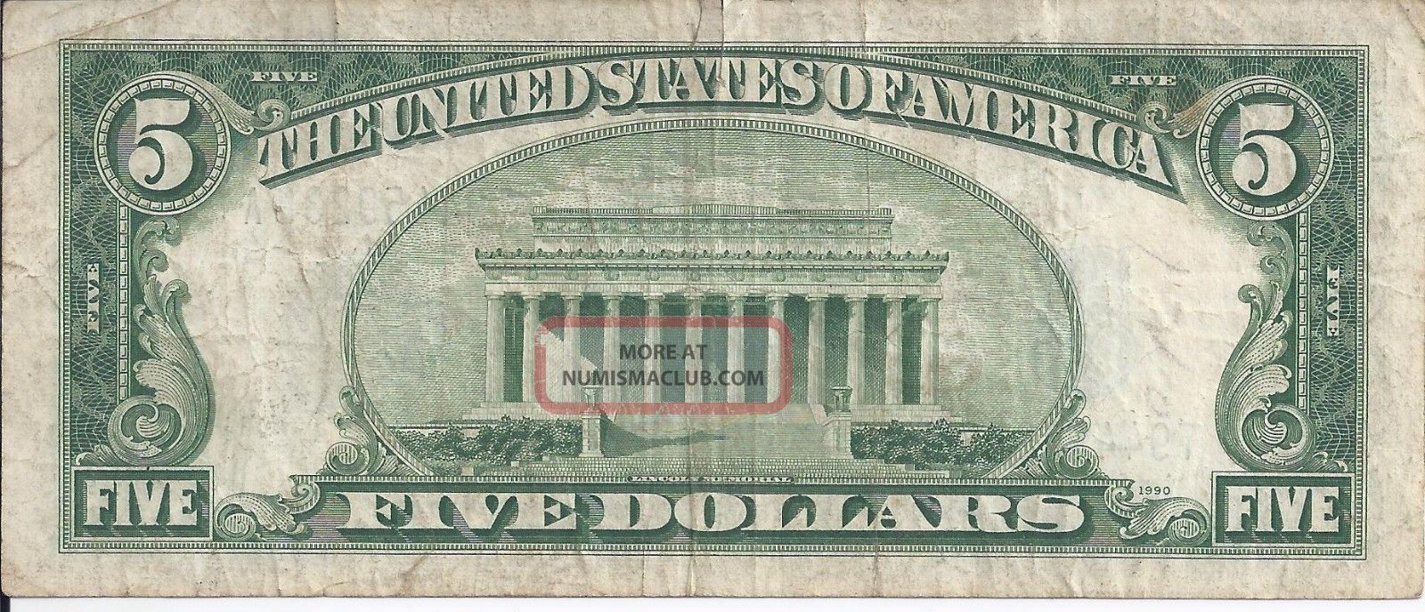 $5 Five Dollar Silver Certificate 1934 D Clark Snyder