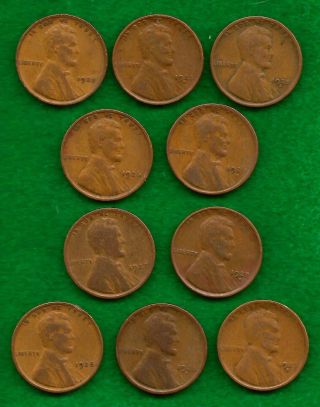 10 1920 ' S Lincoln Wheat Pennies photo