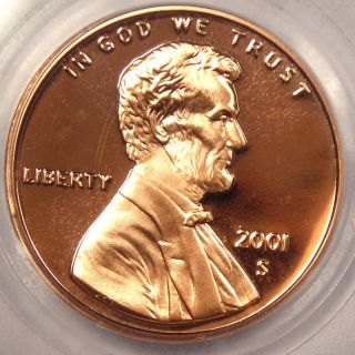 2001 - S Proof Lincoln Cent - Pcgs Pr70 Dcam - Coin photo