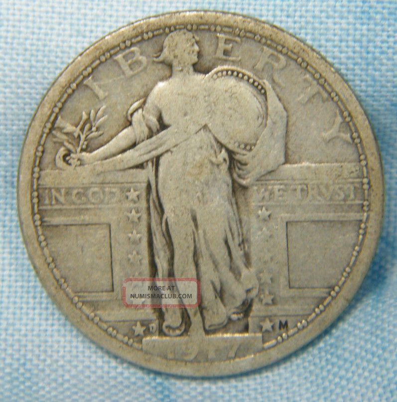 1917 D Type 1 Standing Liberty Quarter Fine 1917-d-type-1-standing-liberty-quarter-fine