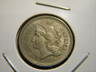 1868 Nickel Three Cent Piece 12 photo