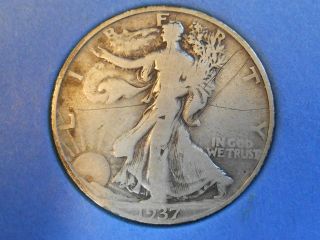 1937 P Walking Liberty Half Dollar 50c Very Good Vg Details Ref 16 photo