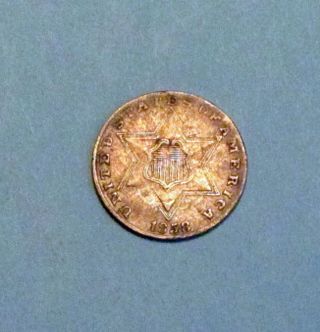 1858 Silver U.  S.  Three Cent Piece photo