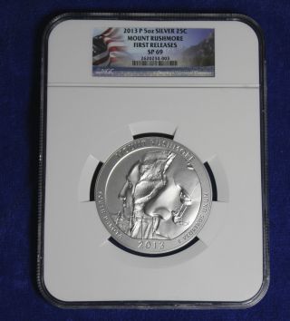 2013 P 5oz Silver 25c Mount Rushmore First Releases photo