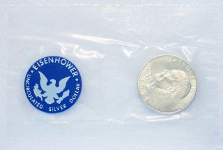 1973 - S $1 40% B.  U.  Silver Eisenhower Dollar (cello) Us Coin photo