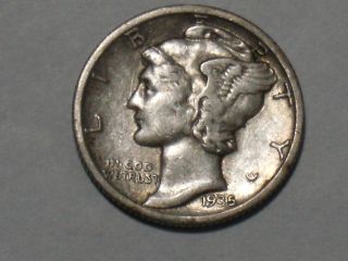 1935 Mercury Silver Dime 9436 photo