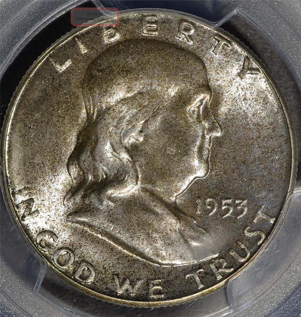 1953 - S Pcgs Ms66 Franklin Half Dollar 50c Gem+ Rare Silver Coin Ships 791