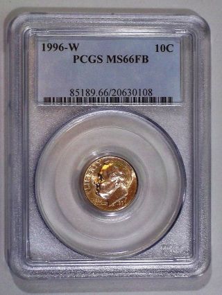 1996 W Roosevelt Dime Pcgs Ms66fb Full Bands photo