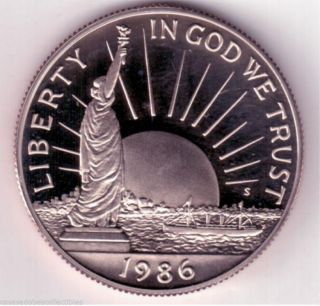 1986 - S Statue Of Liberty Centennial,  Proof Clad Half Dollar Coin,  144 photo