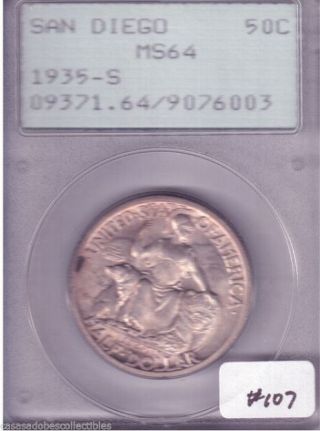 1935 (s) Us Commemorative Silver 50 Cent Coin,  San Diego,  California,  107 photo