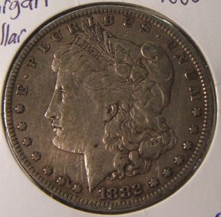 1882 - P Morgan Silver Dollar Xf+ Better Date photo